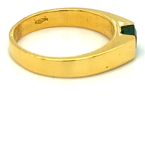 Columbian Emerald .55ct Solid 18K Yellow Gold Ring - Picture 4 of 7